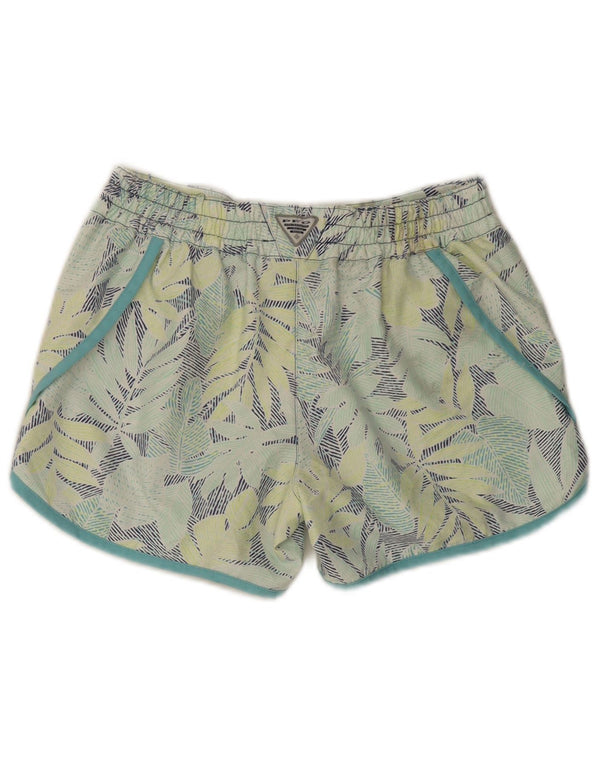 Columbia Damen-Sportshorts, Größe S, Grün, Blumenmuster, Polyester