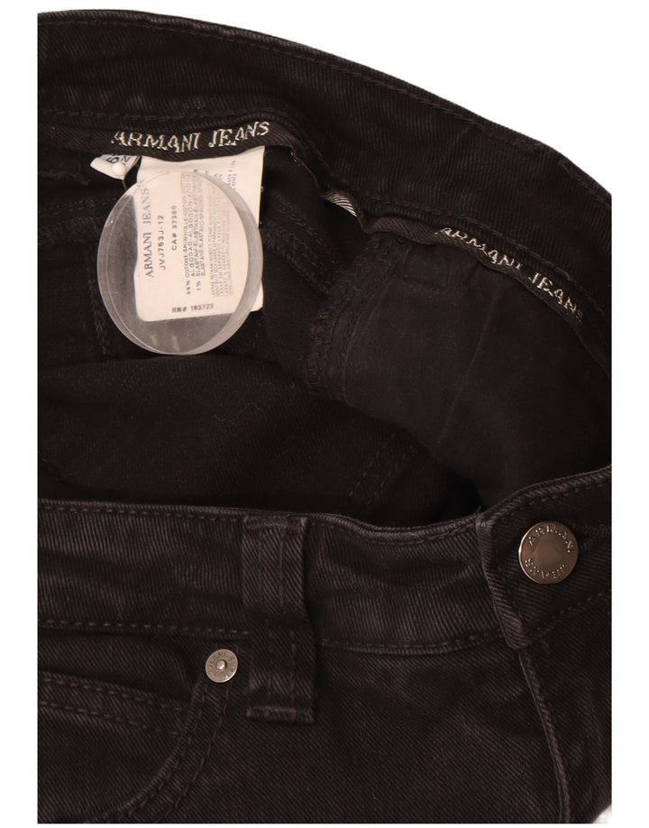 ARMANI Womens Straight Jeans W29 L29 Black Cotton