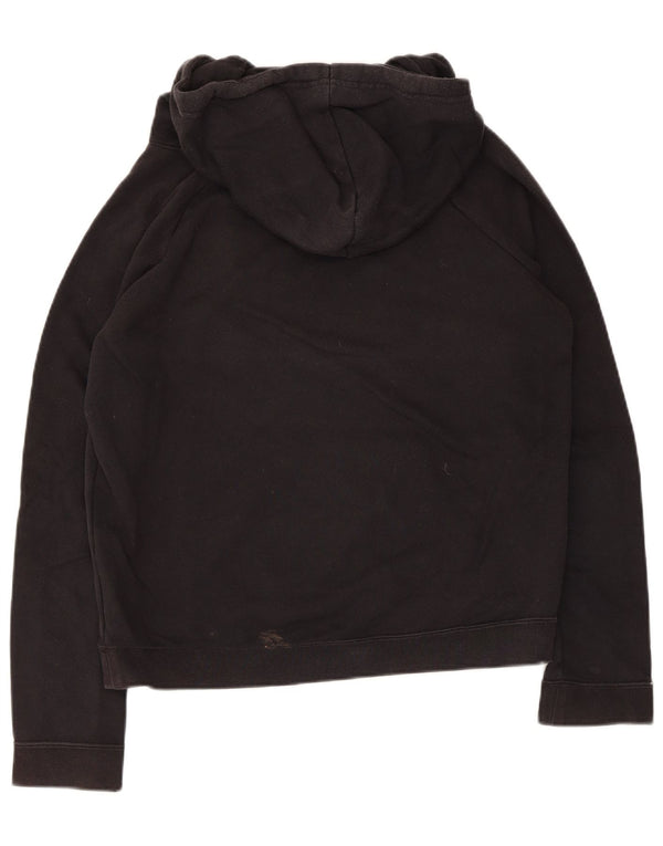Hurley Womens Grafisk Oversized Hoodie Jumper UK 6 XS Sort Bomuld