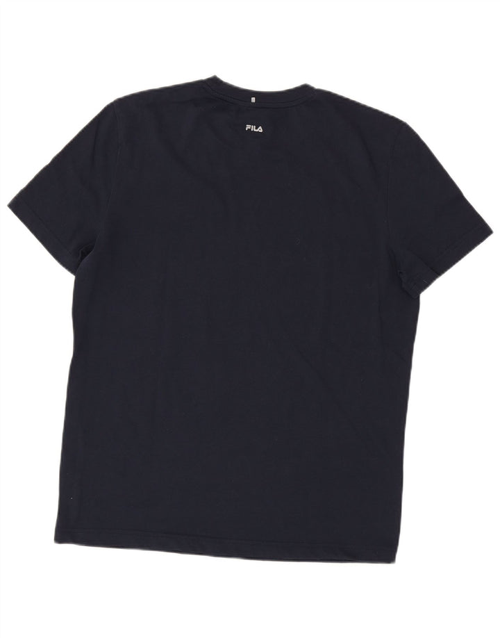 FILA Mens Graphic T-Shirt Top Small Navy Blue