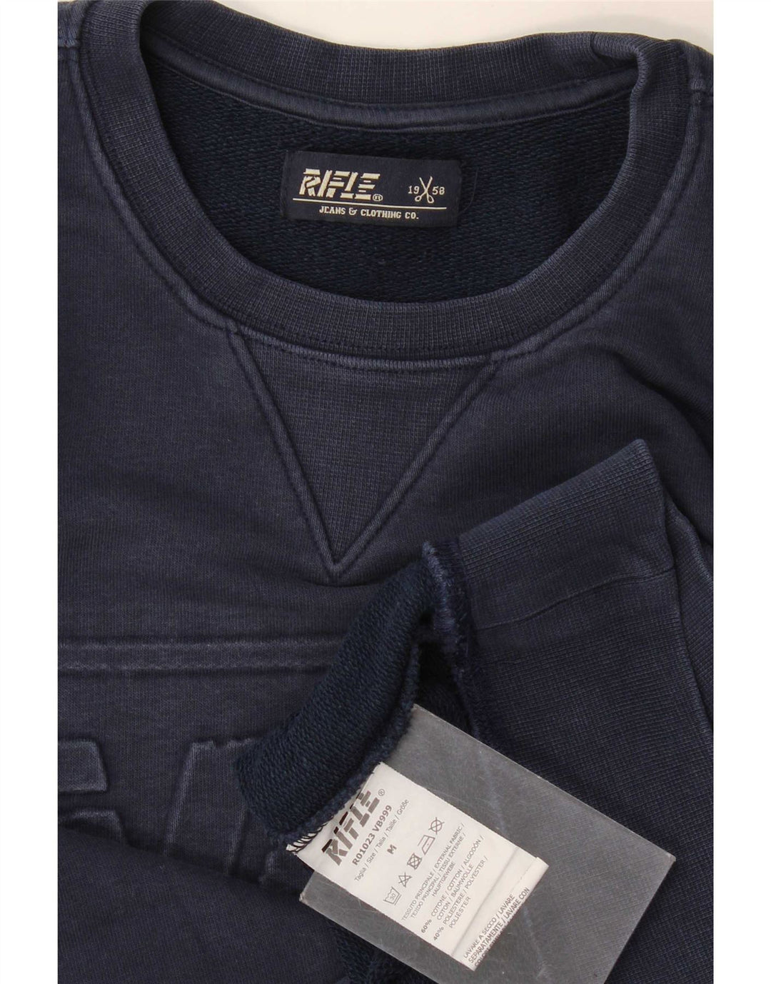 Felpa grafica da uomo Rifle, maglione medio, cotone blu navy
