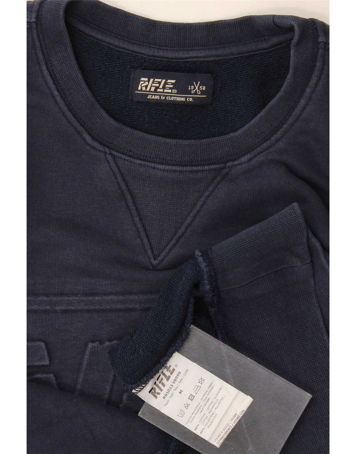 Felpa grafica da uomo Rifle, maglione medio, cotone blu navy