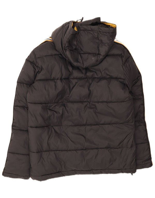 Sergio Tacchini Chaqueta acolchada con capucha para hombre UK 40 Large Nylon negro