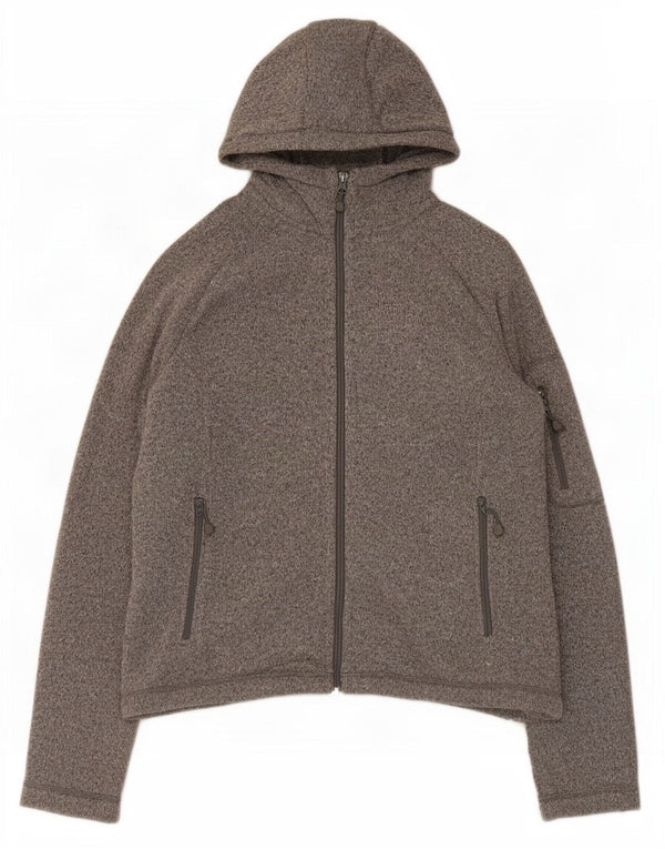 Jack Wolfskin Damen-Kapuzenpullover mit Reißverschluss, UK 18/20, XL, grau geflecktes Polyester
