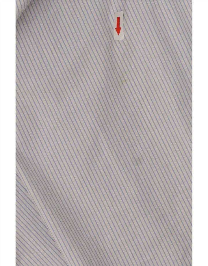 Dolce & Gabbana Mens Shirt Large Blue Pinstripe Cotton