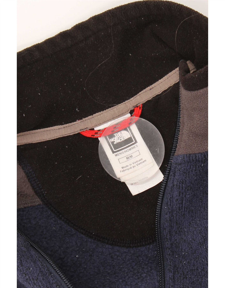 The North Face Mens Zip Neck Sweatshirt Jumper Medium Navy Blue Colourblock