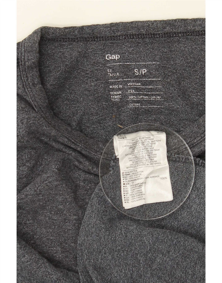 Gap Mens Top Long Sleeve Small Grey Flecked Cotton