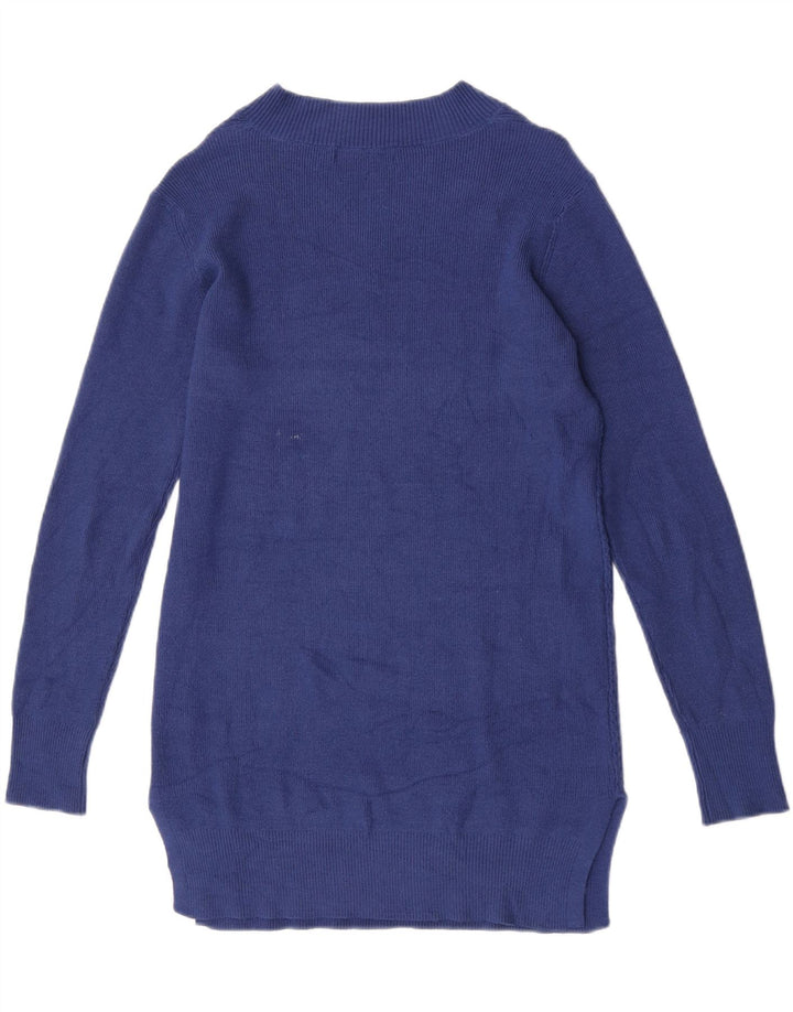 Marks & Spencer Womens V-Neck Jumper Sweater UK 10 Small Blue Viscose