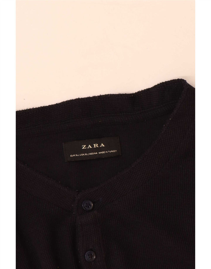 Męski top z długim rękawem XL, Zara, granatowy