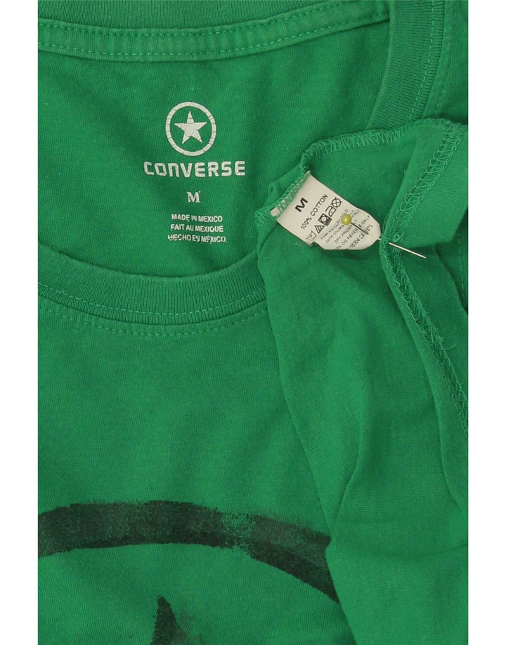 Converse Mens Graphic T-Shirt Top Medium Green Cotton