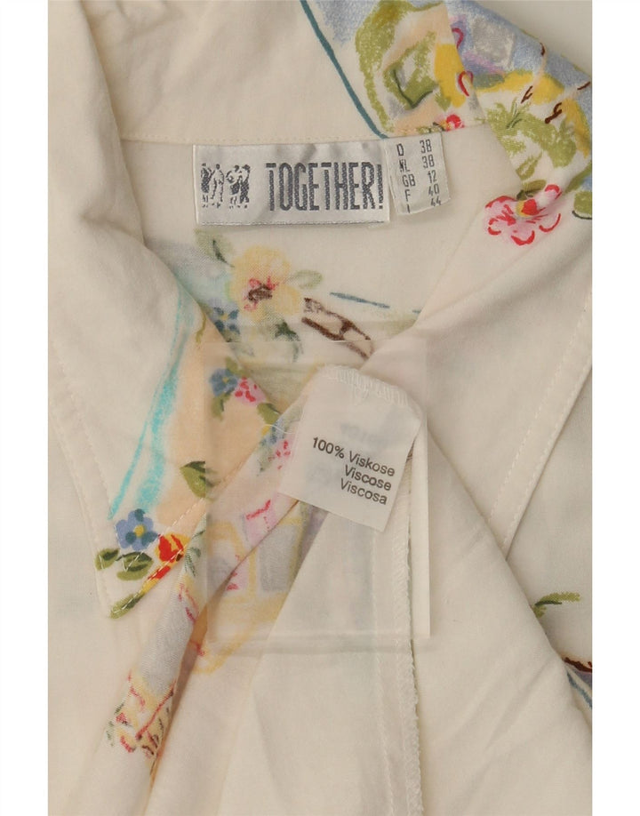 Damska sukienka maxi bez rękawów, UK 12, średni biały patchwork