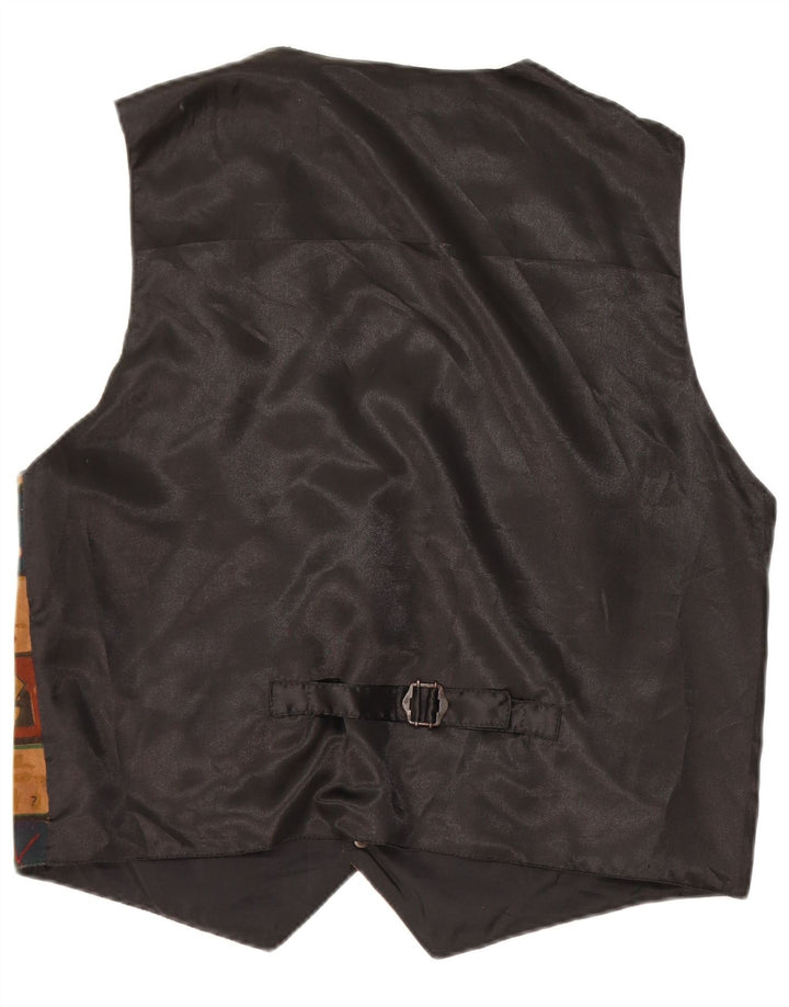 C&A Gilet da uomo in pelle scamosciata grande in pelle patchwork multicolore