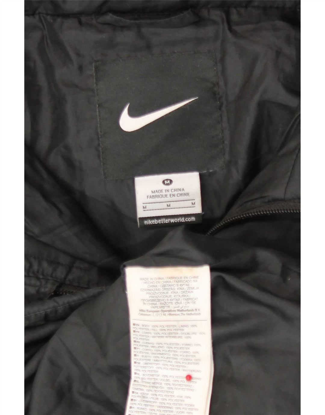 Nike Mens Graphic bélelt kabát UK 38 közepes fekete poliészter