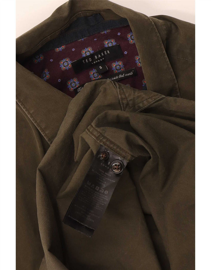 Camisa masculina Ted Baker tamanho 5 XL algodão cáqui