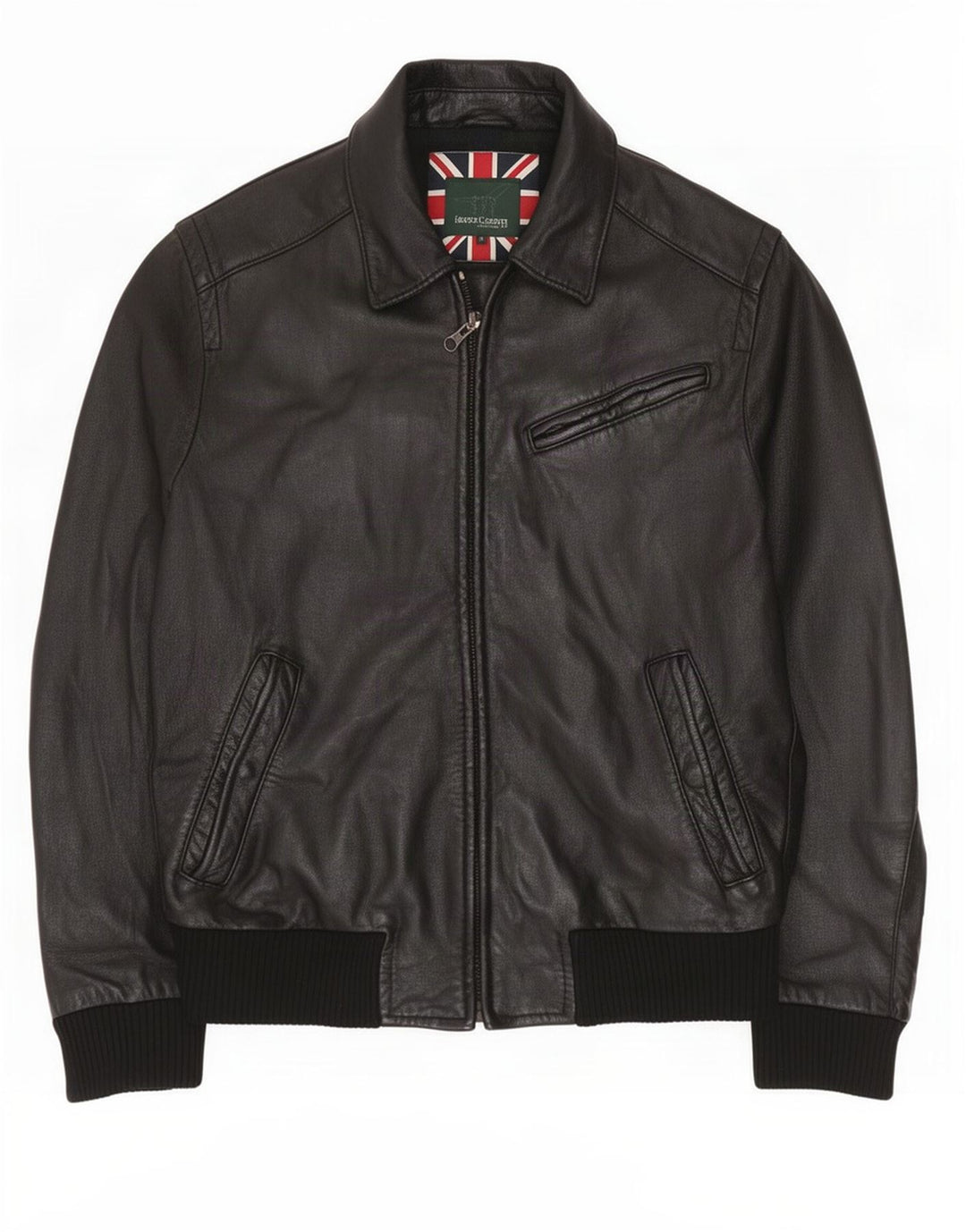 Jaqueta de couro masculina Henry Cottons IT 52 XL preta
