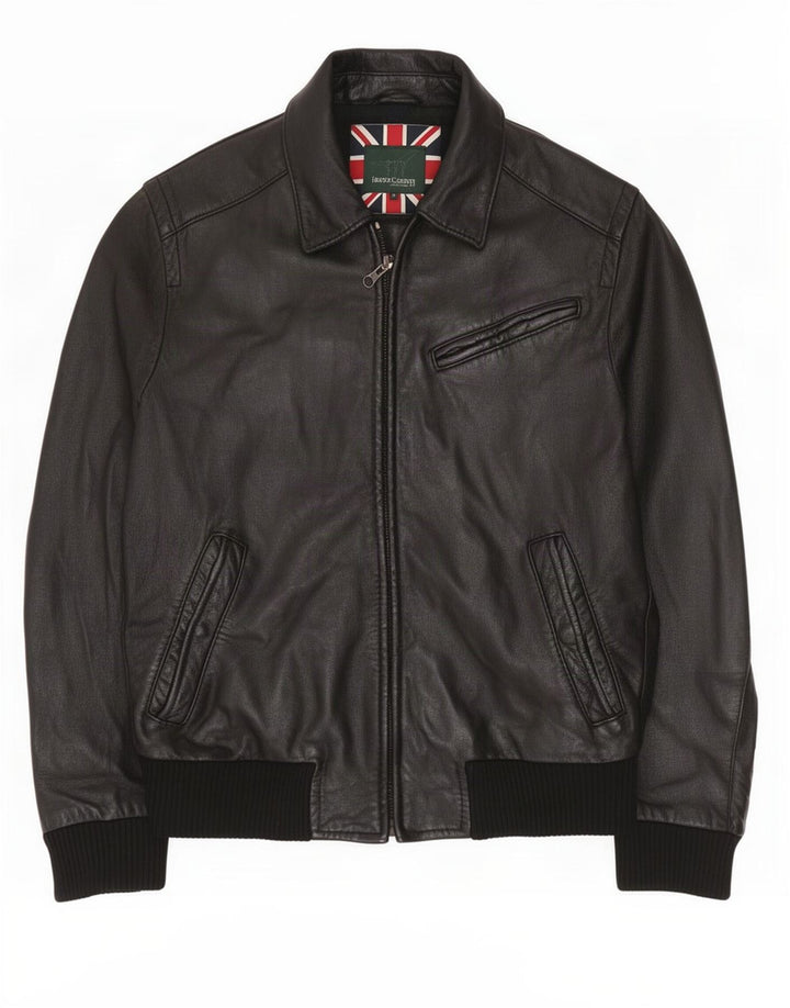 Jaqueta de couro masculina Henry Cottons IT 52 XL preta