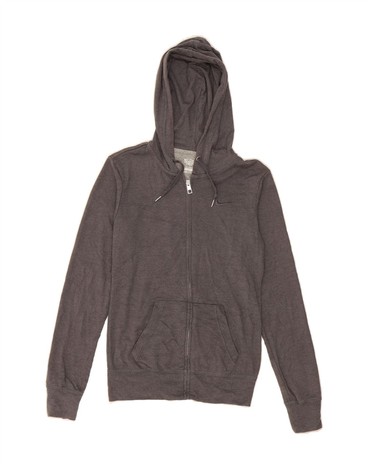 NIKE Womens Zip Hoodie Sweater UK 6 XS Grey Cotton Vintage Nike and Second-Hand Nike from Messina Hembry 