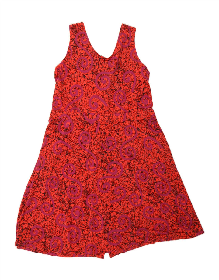 VINTAGE Womens Abstract Pattern Sleeveless Shirt Dress EU 38 Medium Red Vintage Vintage and Second-Hand Vintage from Messina Hembry 