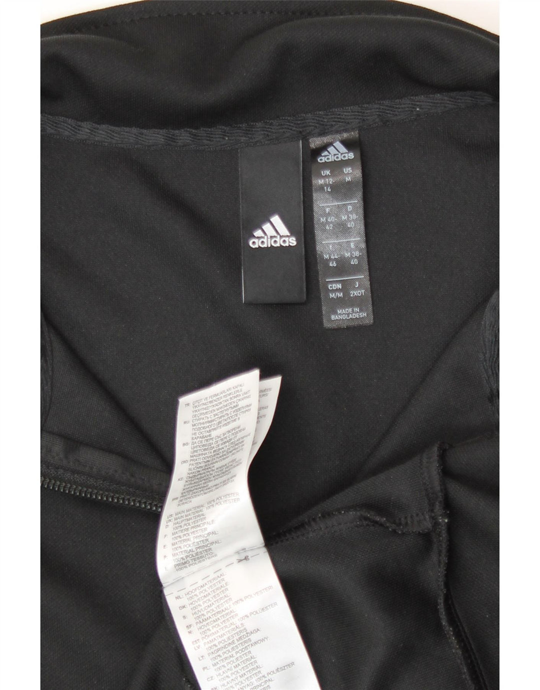 Adidas træningsdragt topjakke til kvinder UK 12/14 Medium Sort Polyester