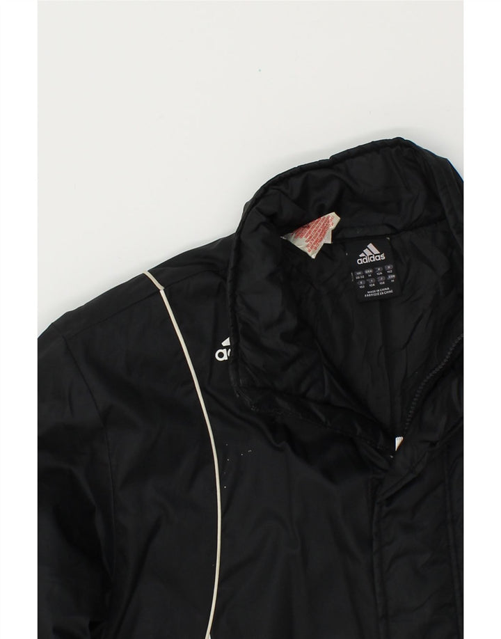ADIDAS Boys Windbreaker Jacket 11-12 Years Medium Black Polyester Vintage Adidas and Second-Hand Adidas from Messina Hembry 