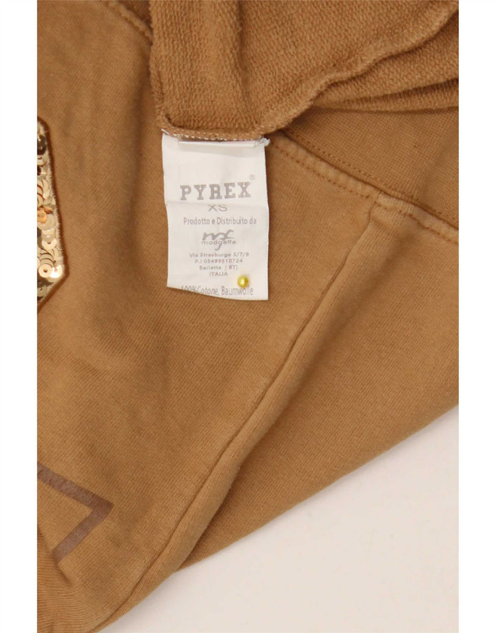 Felpa grafica da donna Pyrex Jumper UK 6 XS cotone marrone