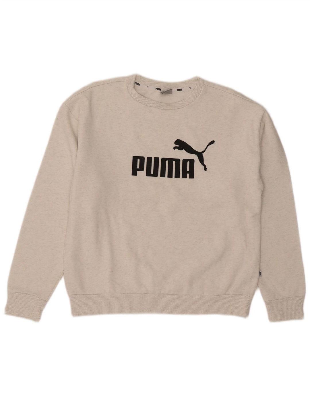 Puma Womens Graphic Oversized Sweatshirt Jumper UK 10 Small Grey Cotton