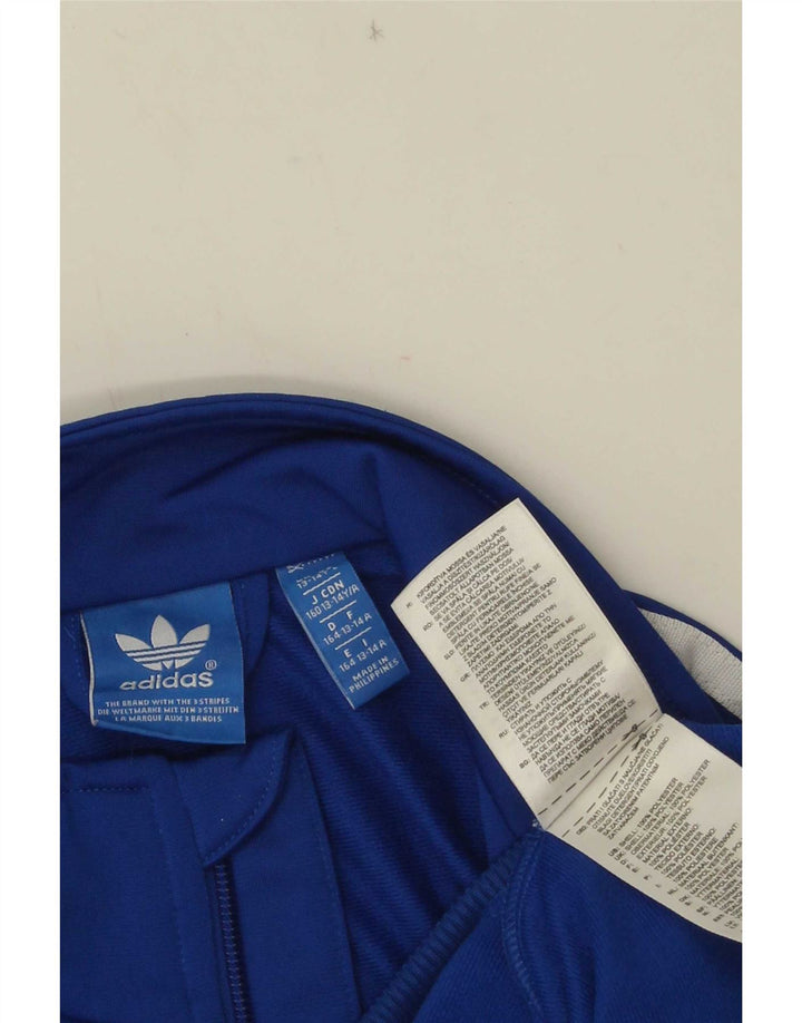Adidas Jungen Grafik-Trainingsanzug-Top-Jacke, 13–14 Jahre, blaues Polyester