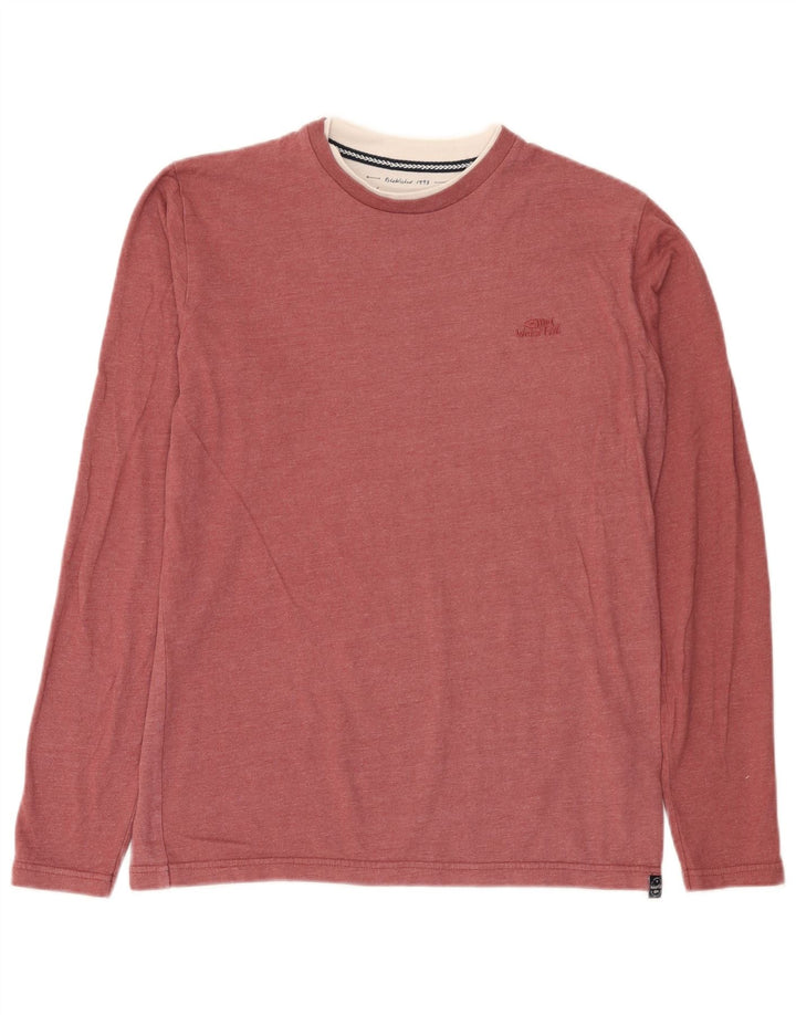 Weird Fish Top da uomo a maniche lunghe piccolo in cotone rosso