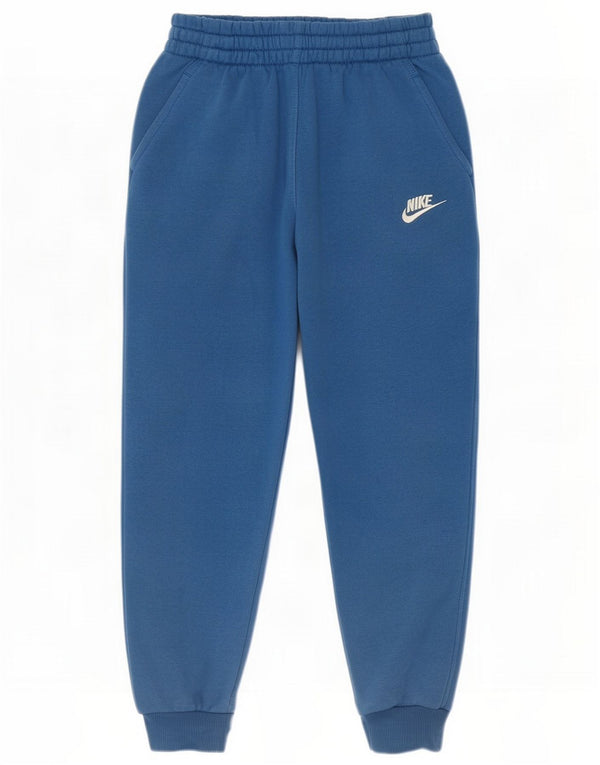 Nike Boys Tracksuit Trousers Joggers 10-11 Years Medium Blue Cotton