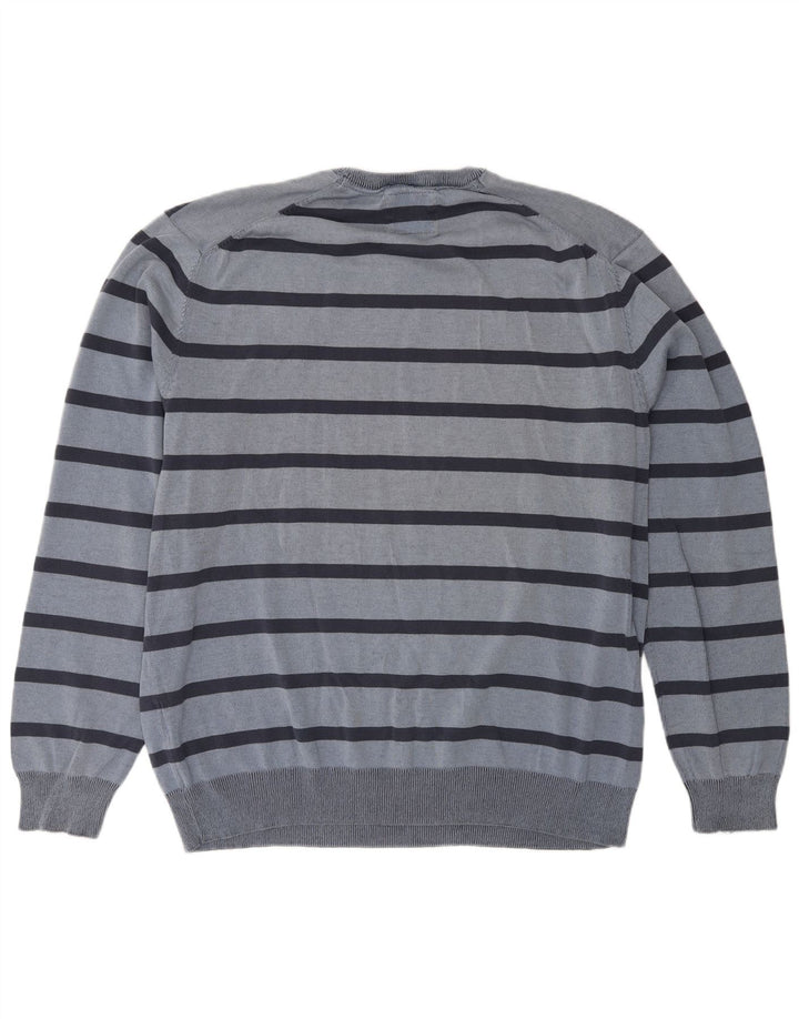 Canda Herren-Pullover mit Rundhalsausschnitt, 2XL, blau gestreift