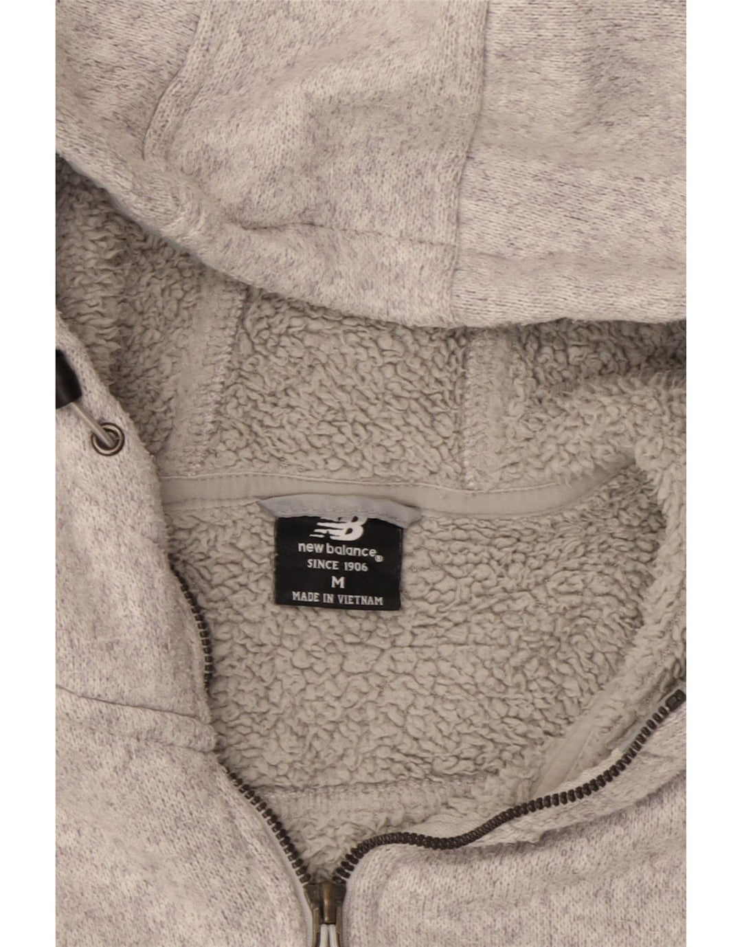 New Balance Damen-Kapuzenpullover mit Reißverschluss, UK 14, Mittelgrau, Polyester