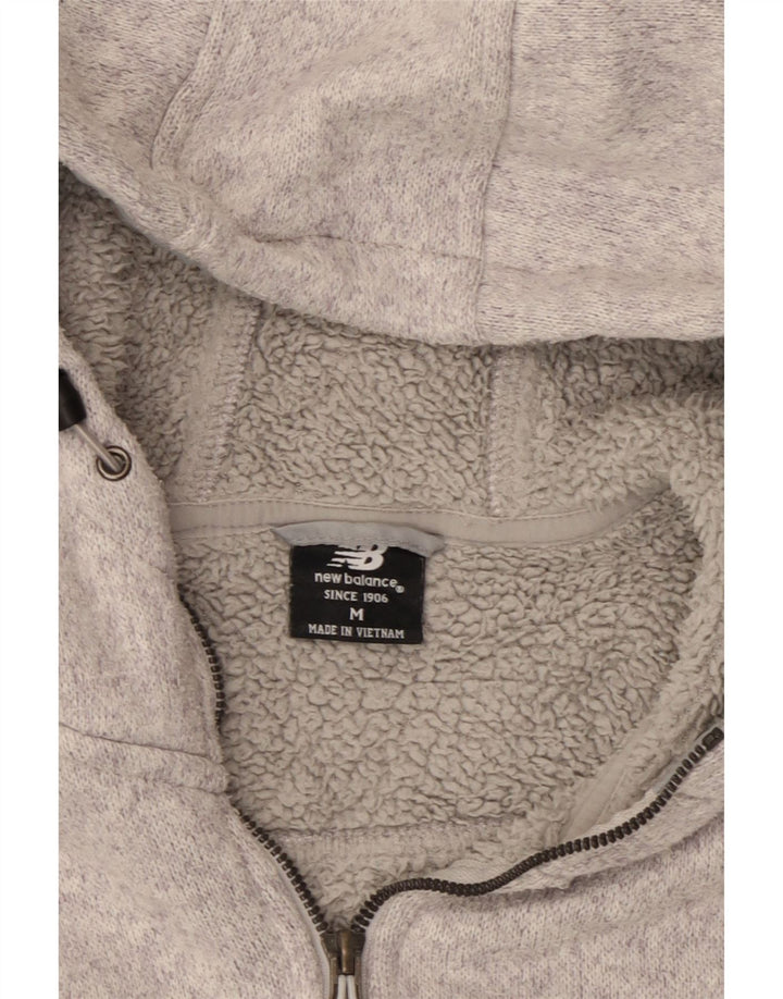 New Balance Damen-Kapuzenpullover mit Reißverschluss, UK 14, Mittelgrau, Polyester
