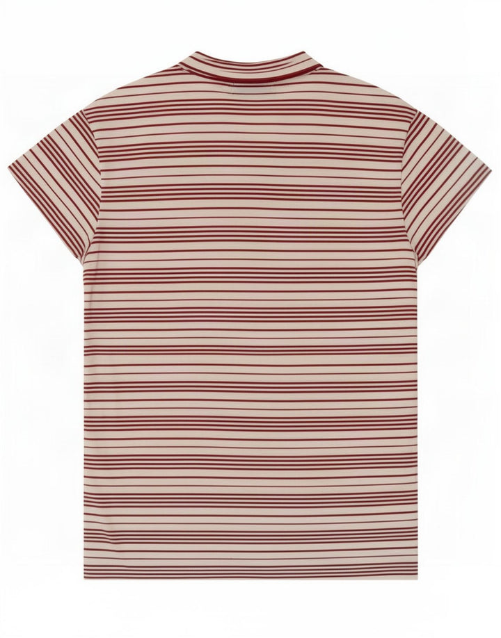 Sergio Tacchini Womens T-Shirt Top IT 44 Medium White Striped Polyester