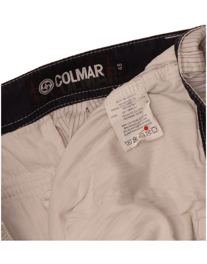 Colmar Mens Cargo Shorts IT 48 Medium W32 Grey Pinstripe Cotton