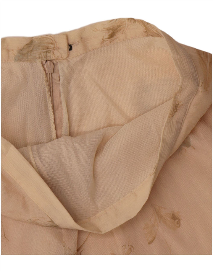 Vintage Womens Mini Skirt W28 Medium  Beige Floral