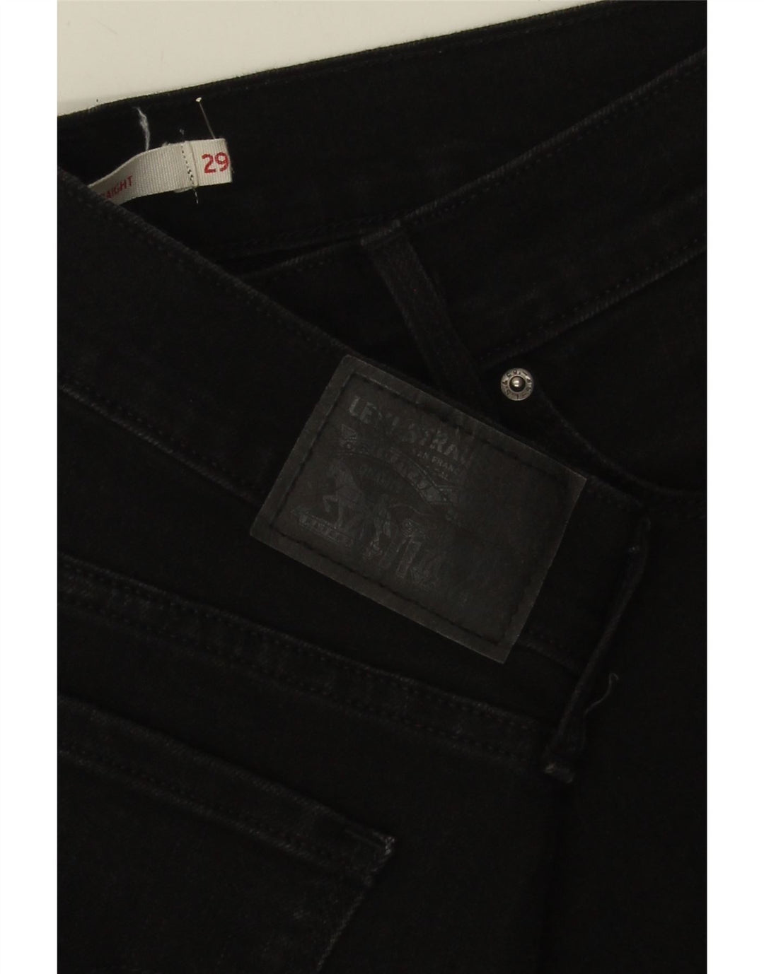LEVI'S Womens 505 Straight Jeans W29 L26 Black Cotton Vintage Levi's and Second-Hand Levi's from Messina Hembry 