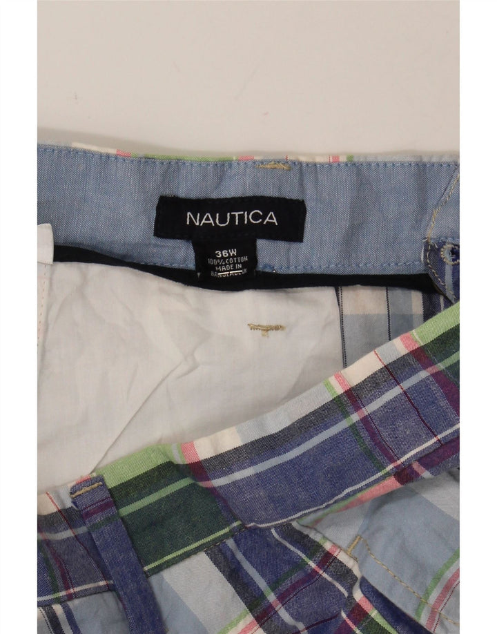 NAUTICA Mens Chino Shorts W36 Large Blue Check Cotton Vintage Nautica and Second-Hand Nautica from Messina Hembry 