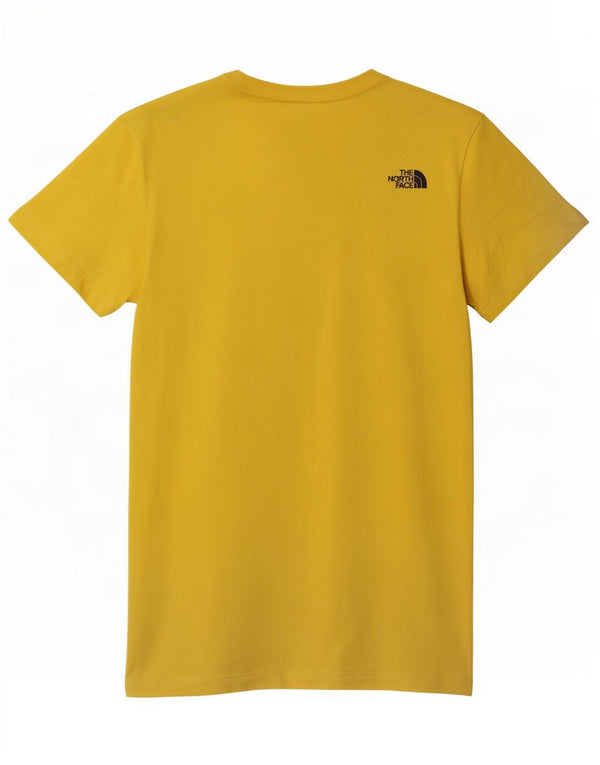 The North Face Womens Graphic T-Shirt Top UK 10 Small Yellow Cotton