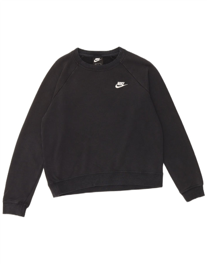Nike Womens Oversized Sweatshirt Jumper UK 10 Small Black Cotton