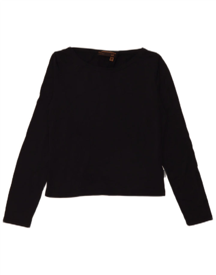 Gas Womens Crop Top Long Sleeve UK 10 Small Black Polyamide