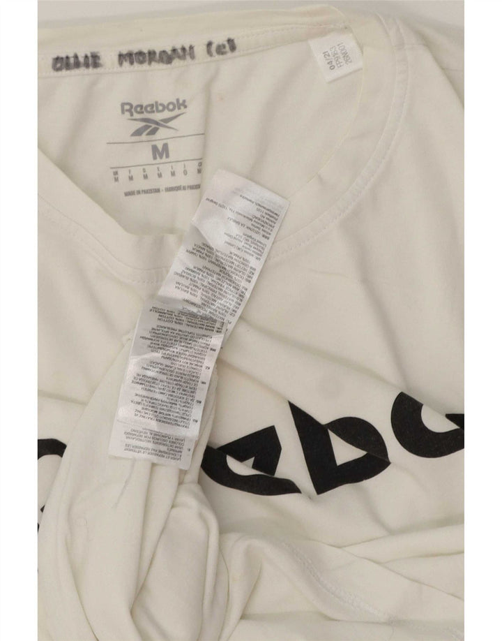 Reebok Camiseta gráfica para hombre Top Medium White Cotton