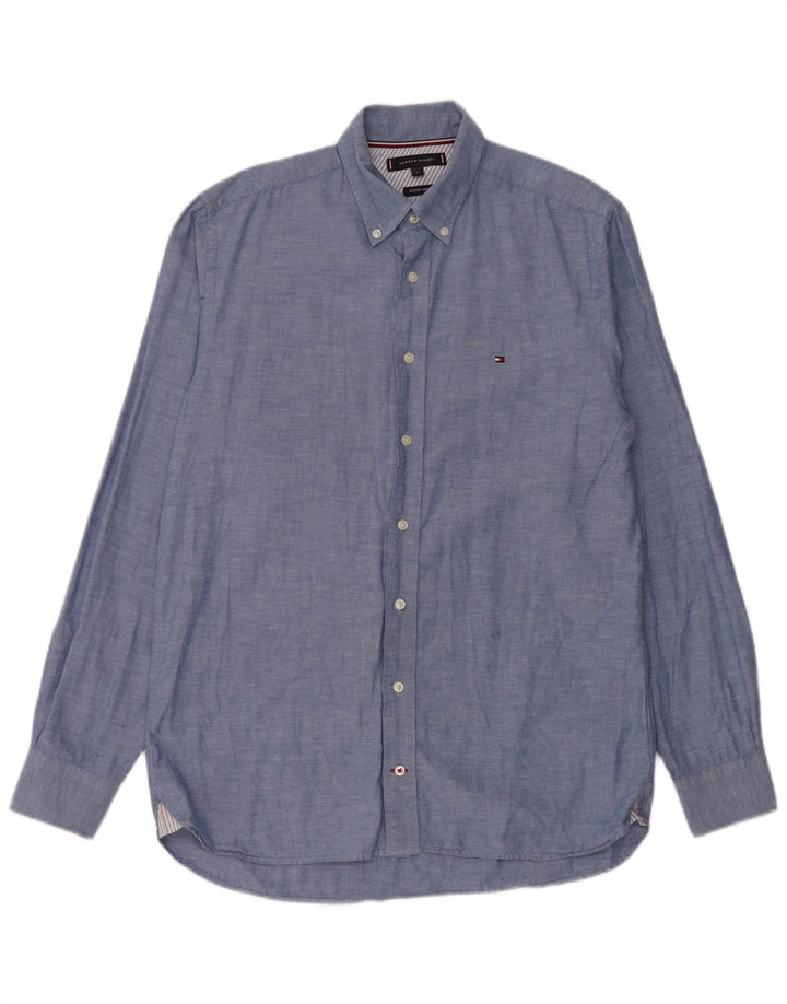 Tommy Hilfiger Mens Shirt Medium Blue Cotton