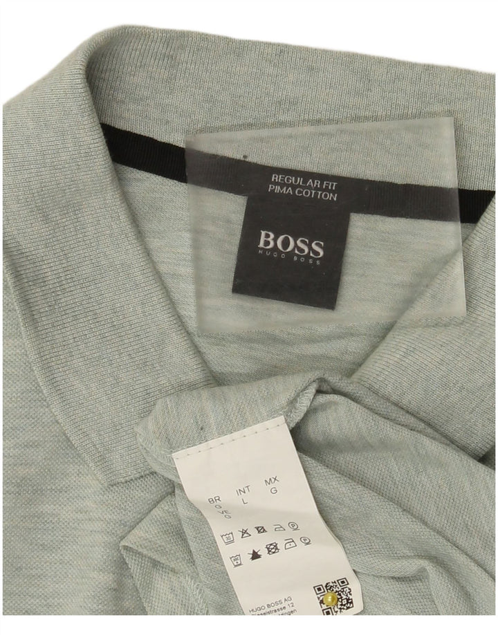 Hugo Boss Mens Regular Fit Polo Shirt Large Green Cotton
