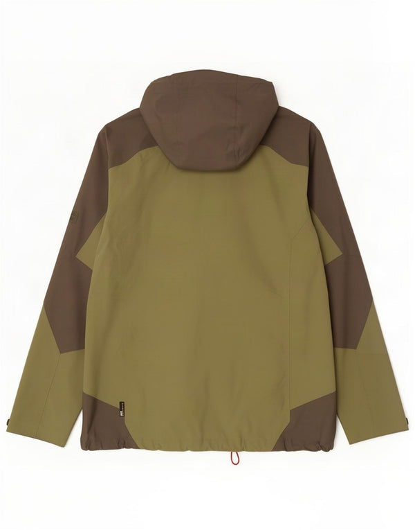Jack Wolfskin Regnjakke med hætte til mænd UK 44/46 XL Khaki Colourblock