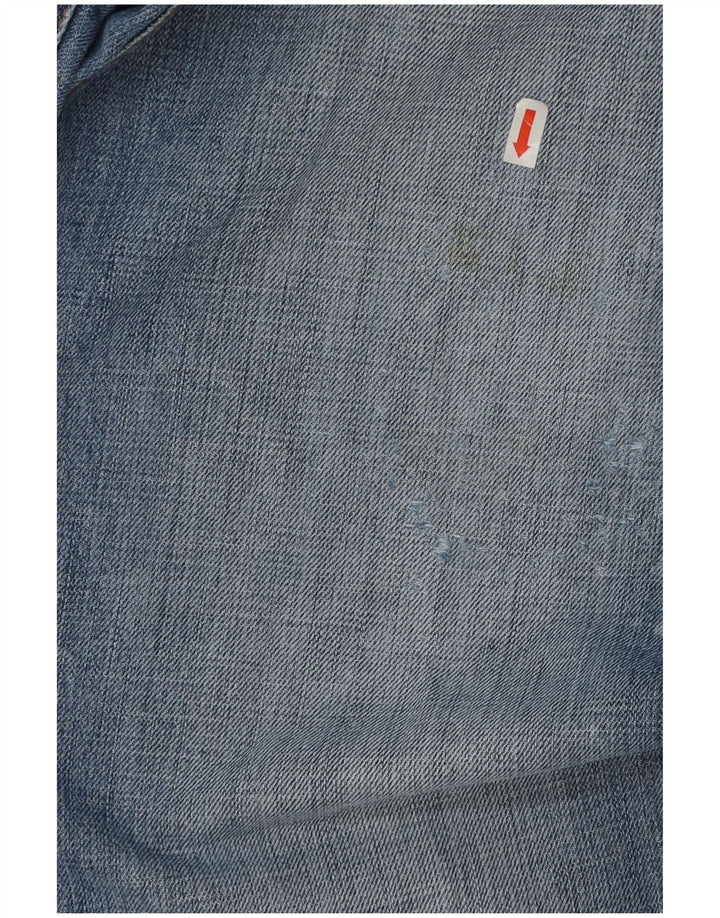 Calvin Klein Mens Distressed Straight Jeans W33 L27 Blue Cotton