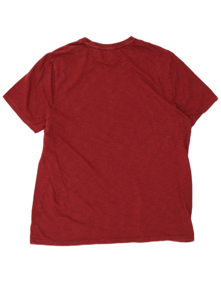 Fat Face Mens Graphic T-Shirt Top 2XL Maroon Cotton