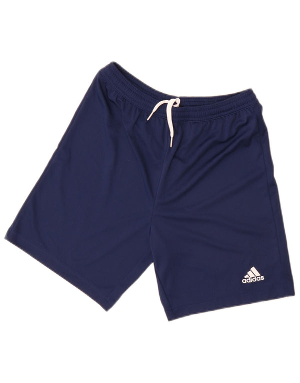 Pantaloncini sportivi Adidas Aeroready da ragazzo 13-14 anni in poliestere blu navy