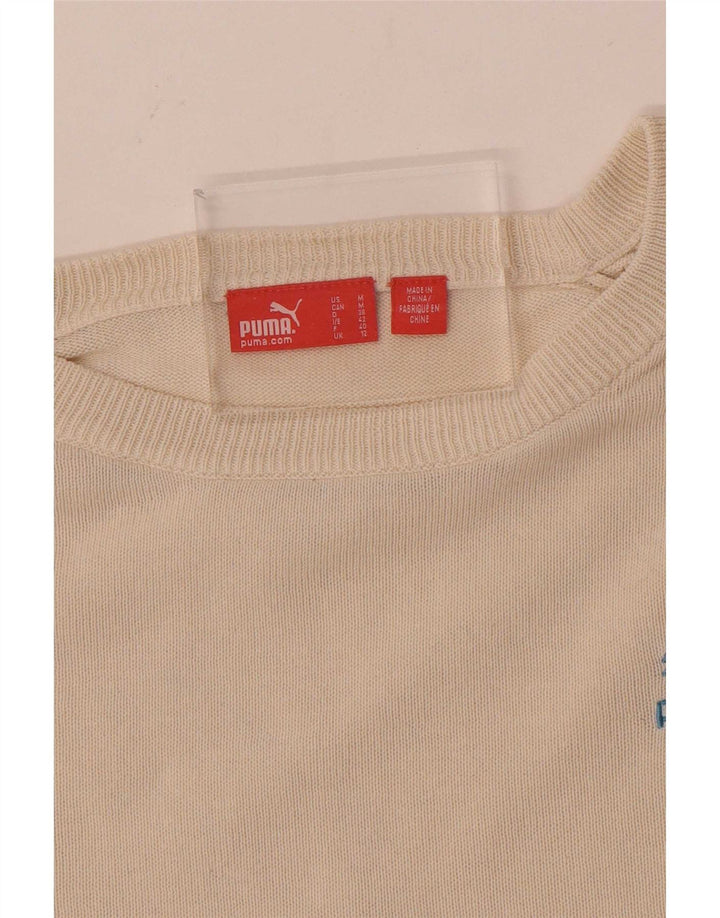 Puma Womens Boat Neck Jumper Sweater UK 12 Medium Off White