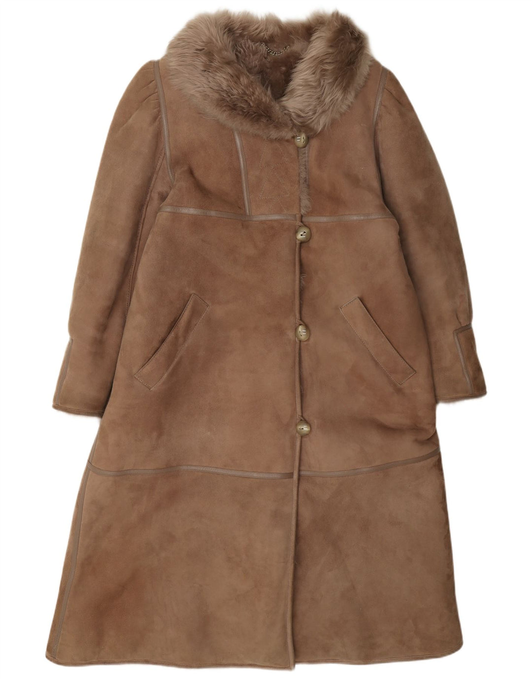 Vintage Damen Lammfellmantel IT 42 Mittelbraun
