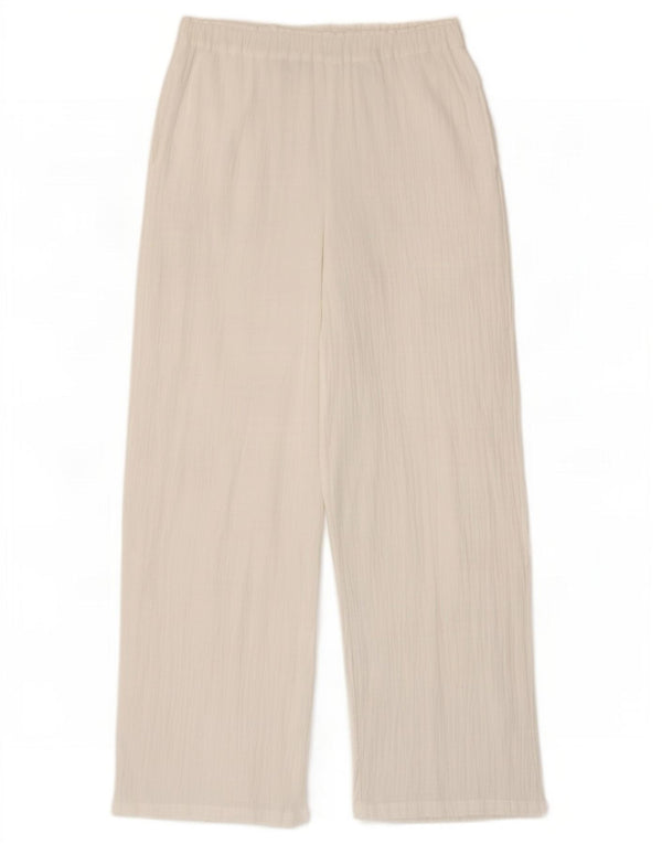 Marks & Spencer Womens High Waist Trousers UK 8 Small W28 L30 White